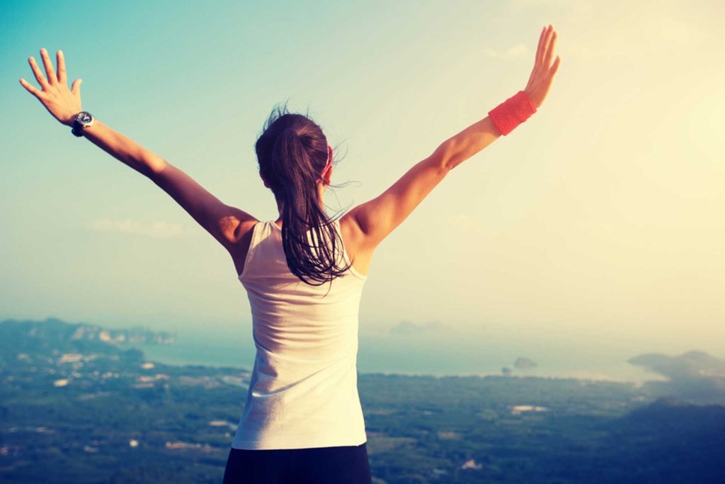 Healthy woman smiling